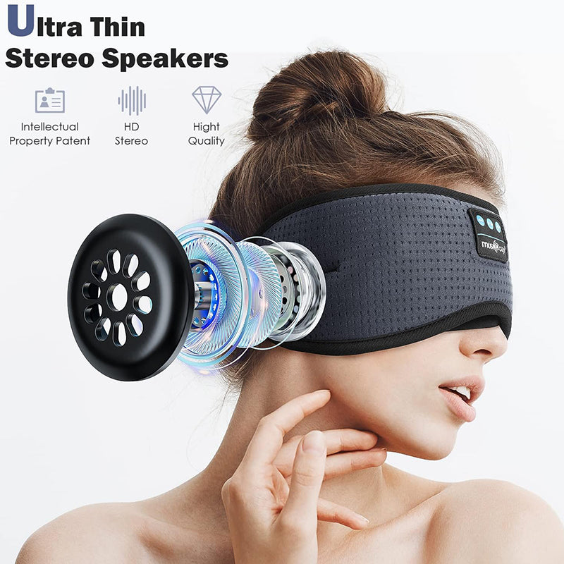 Musozy slaaptelefoon Bluetooth Sleep Oogmasker voor slapende hoofdband draadloze hoofdtelefoonslaapmaskers Hoofdtelefoon Sleepoorfoto's voor zijslaapjes
