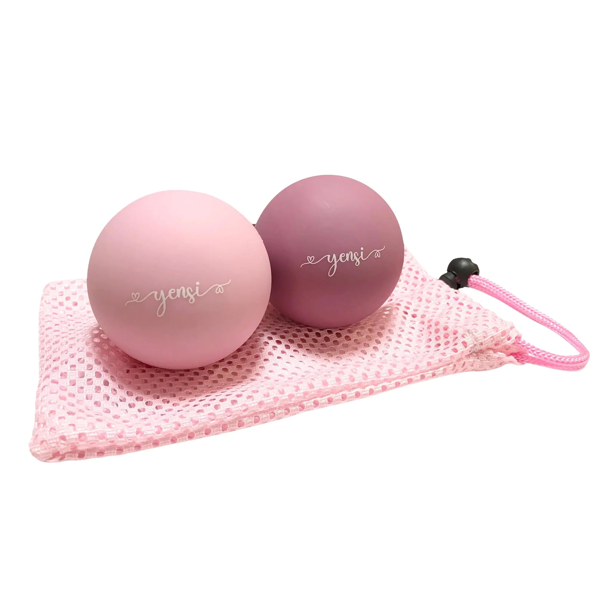 Lacrosse -ballen van siliconenmassage voor spierknopen en fysiotherapie van triggerpoint -therapie. Set van 2 ballen met draagtas. Latex-vrij. Ideaal voor diepe weefselmassage en myofasciale afgifte