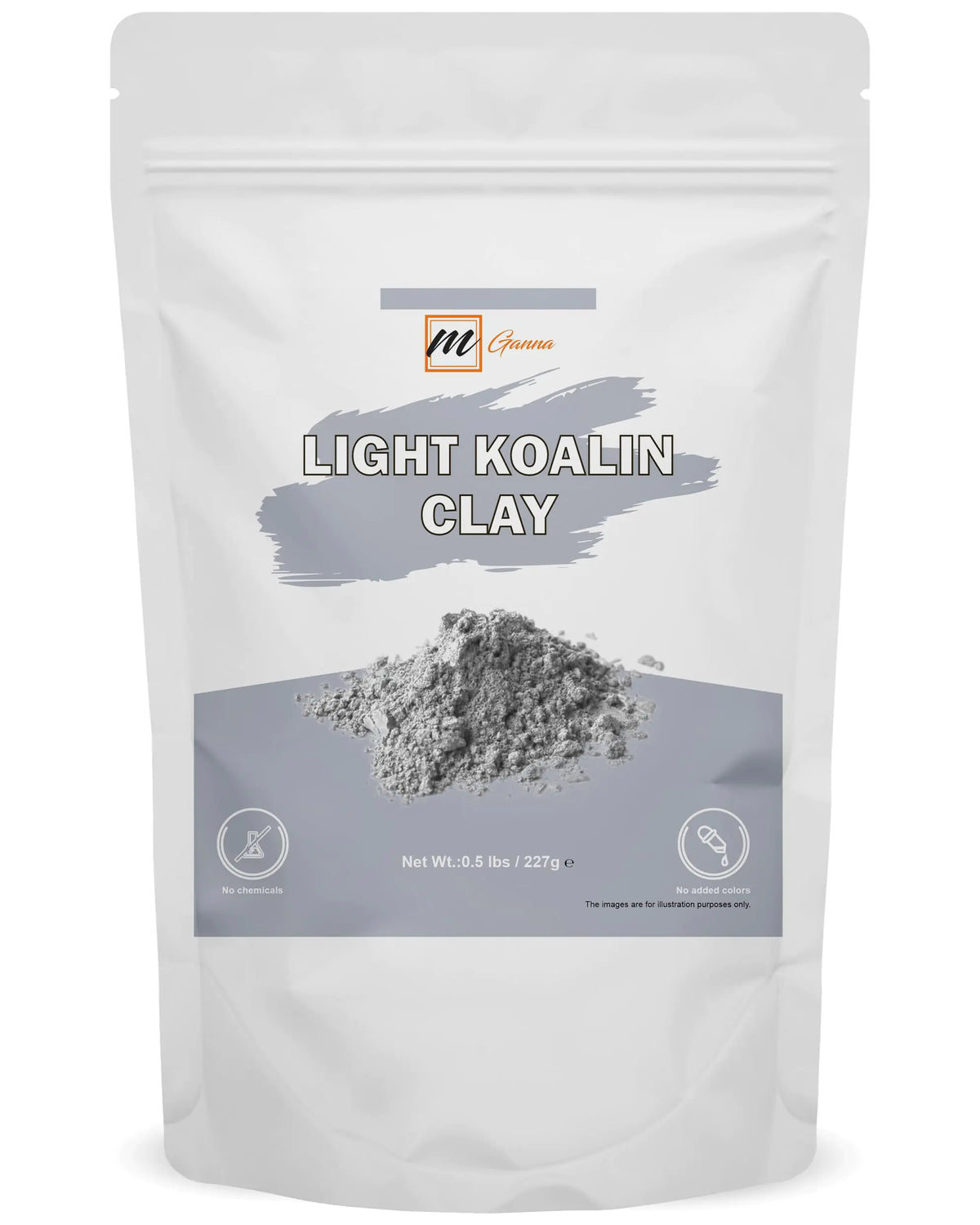 mganna 100% Natural Light Kaolin Glay Powder pour masques faciaux Crème Face Masques et SOAP Fabriquant 0,5 lb