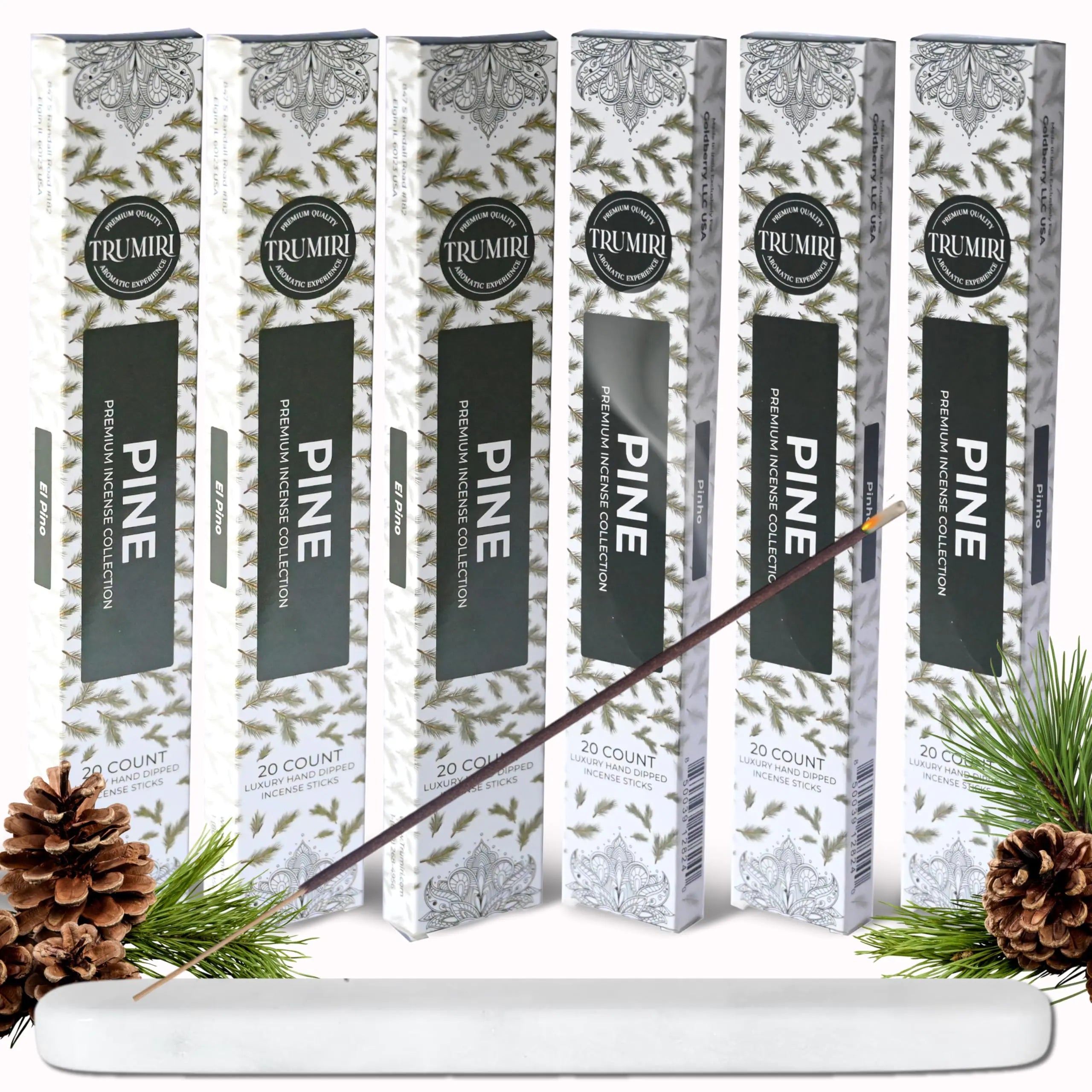 Pine wierookstokken - Totaal 120 insce -sticks - 6 packs van 20 insense - Inciensos - wierook - Natuurlijke niet -giftige ingrediënten - wierook - inzicht - wierook - inssen